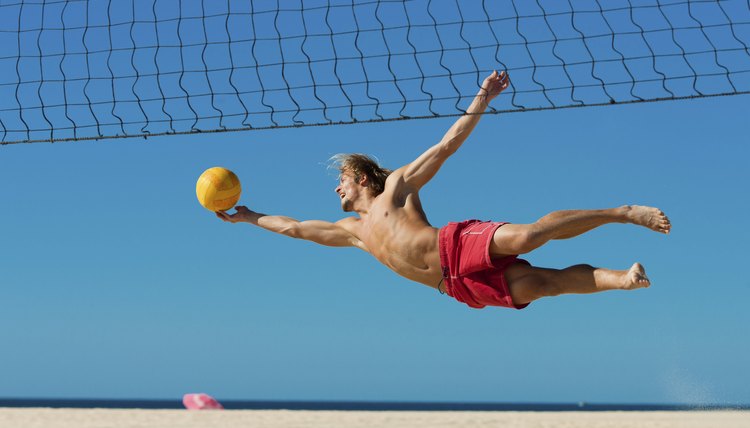 Beach volleyball - man jumping