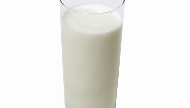 Close up of a glass of milk