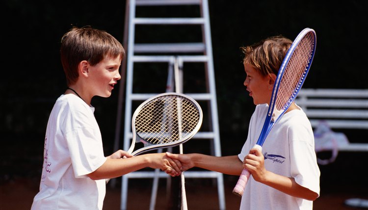 Two boy shaking hand