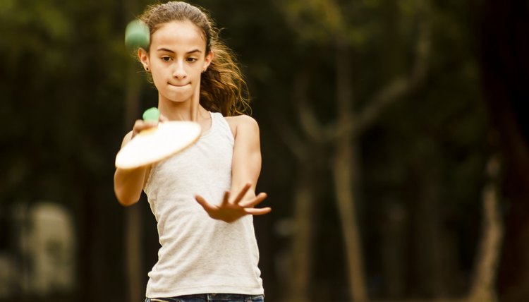 Pretty Girl Playing Matkot on Park in Rio de Janeiro