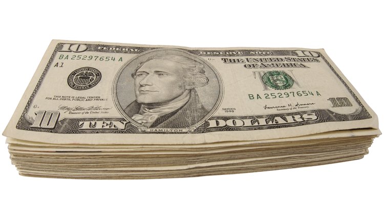 Ten dollar bills.