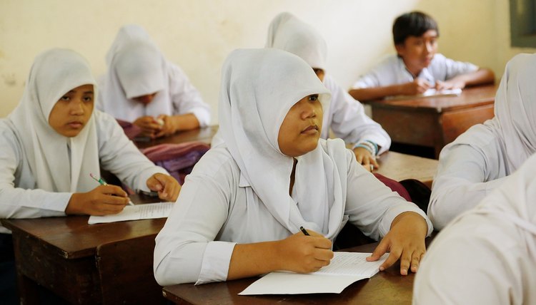 Muslim students in Indonesia, which has the world's largest Muslim population.