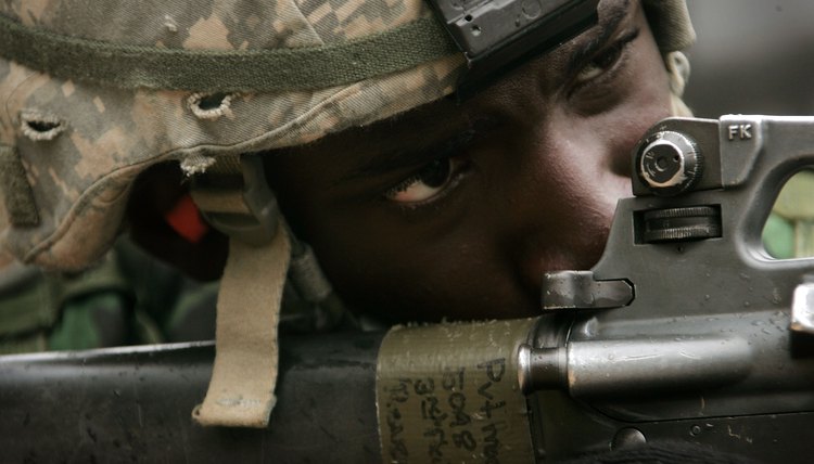 Live fire exercise during U.S. Army basic training