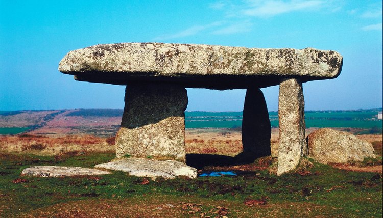 Dolmens, once covered with earth, are ancient Celtic grave sites.