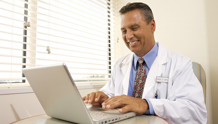 doctor on computer