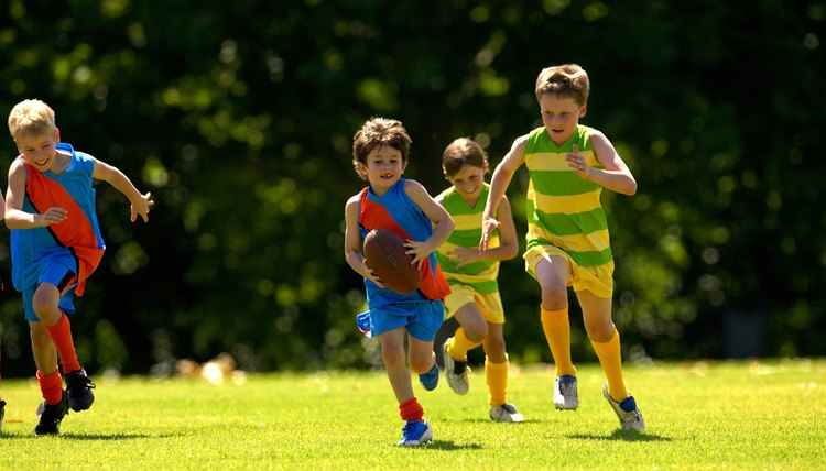 Young player running from his opposition