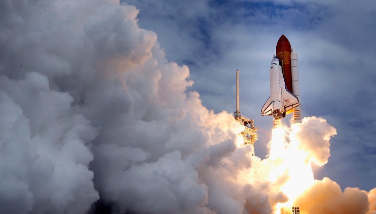 Space shuttle Atlantis blasts off from a launch pad at Kennedy Space Center July 8, 2011 in Cape Canaveral, Florida.