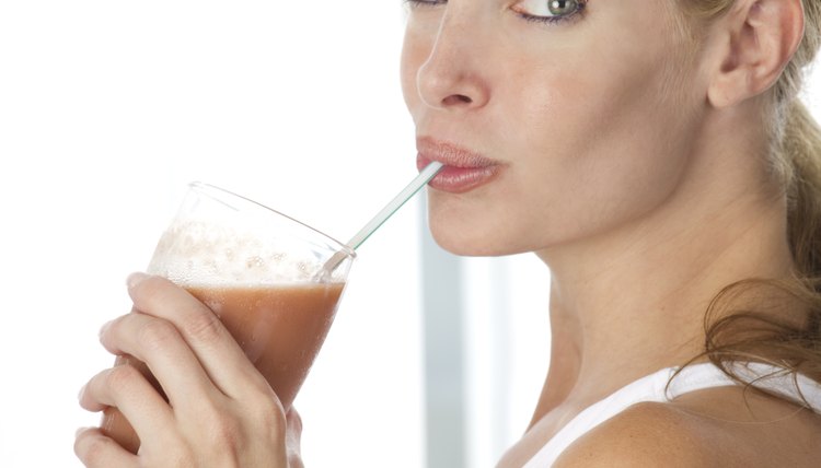 woman with health drink