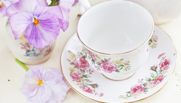 China teacup with flowers.