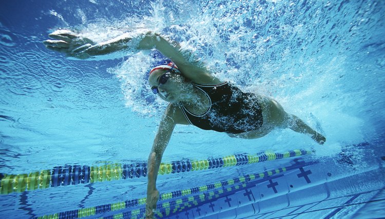 Underwater view of swimmer in pool