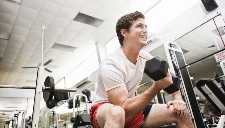 Man lifting dumbbells