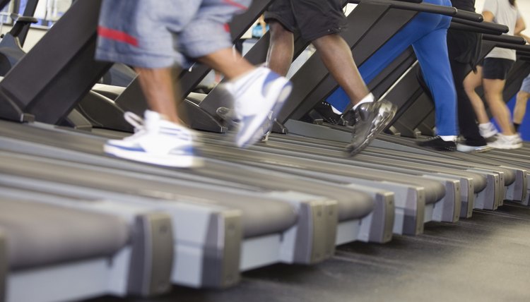 Exercising legs in gym