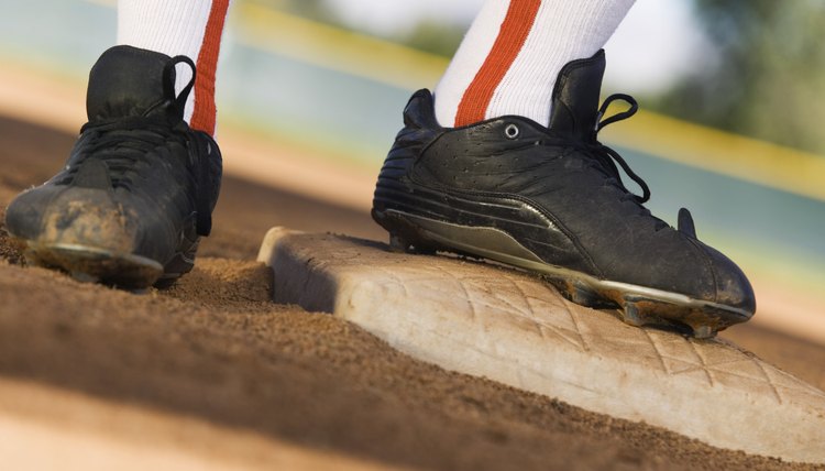 Baseball Player Standing on Base