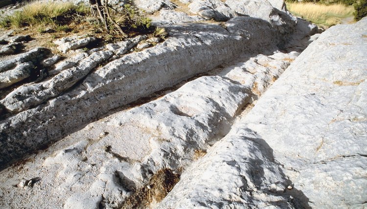 Wagon wheel ruts left by the pioneers who traveled the Oregon Trail.