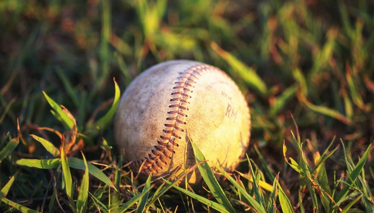 Baseball on Grass, Close Up, Differential Focus