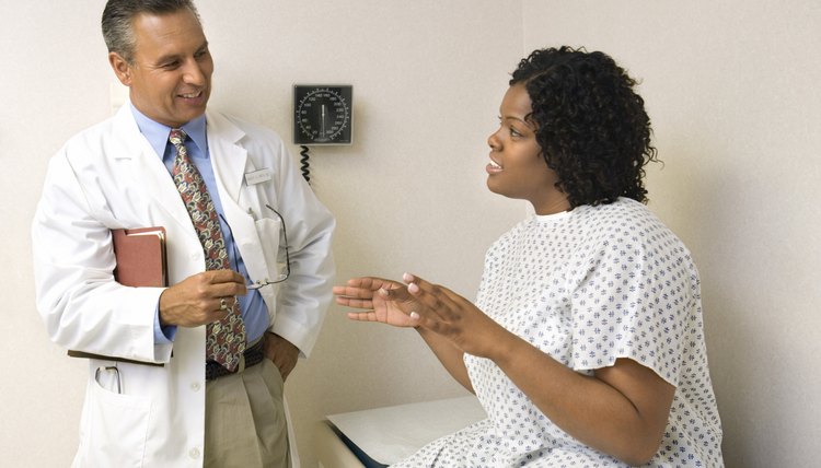 Patient talking with doctor