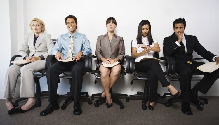 Businesspeople with various facial expressions