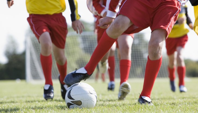 Boys playing soccer