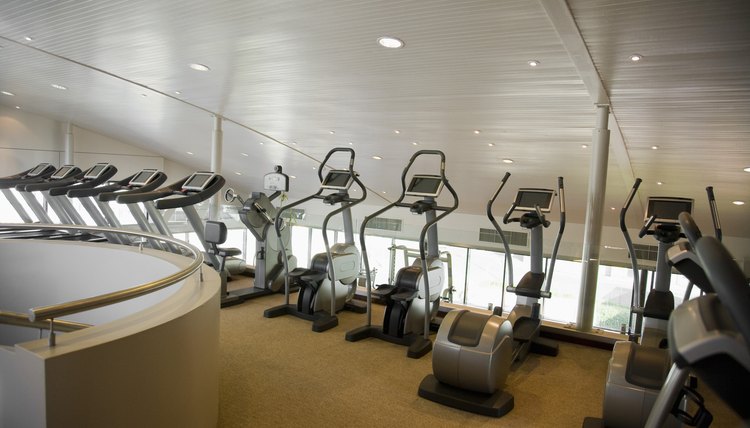 Cardio machines in gym
