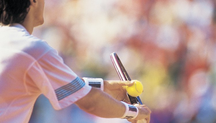 Tennis Player Preparing to Serve