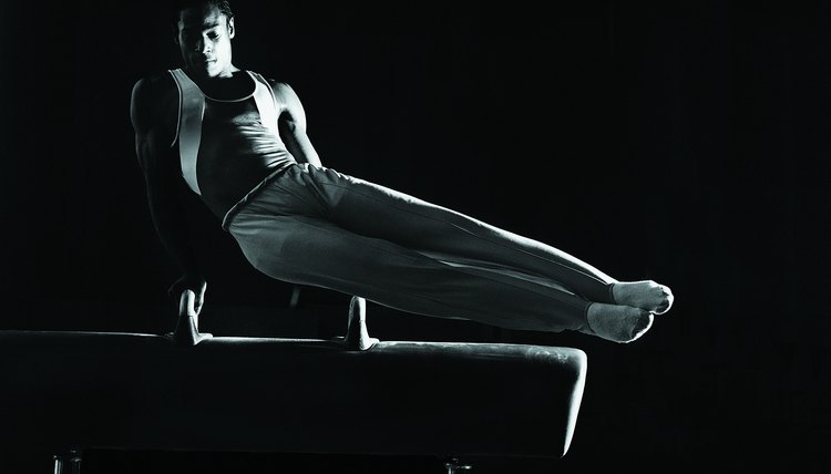 Gymnast on pommel horse