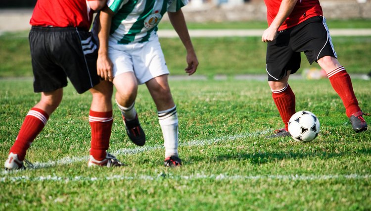 Players competing in soccer match