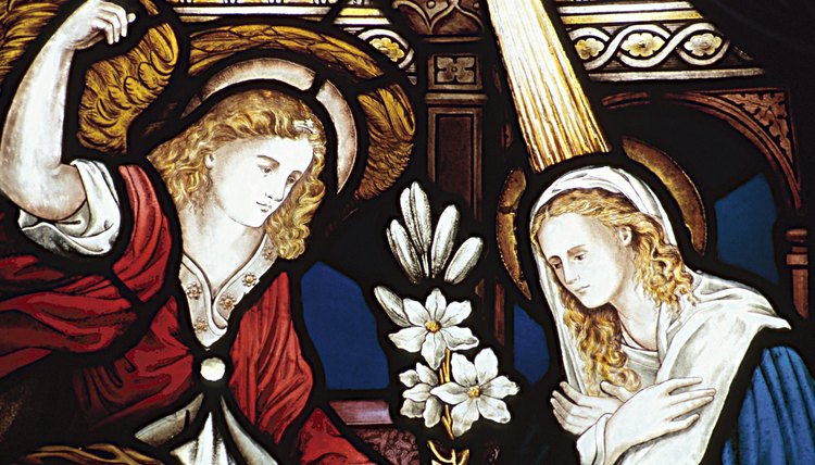 Gabriel is sometimes depicted with a lily.
