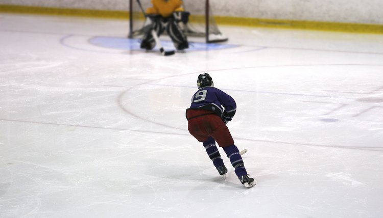 Player skating towards goal