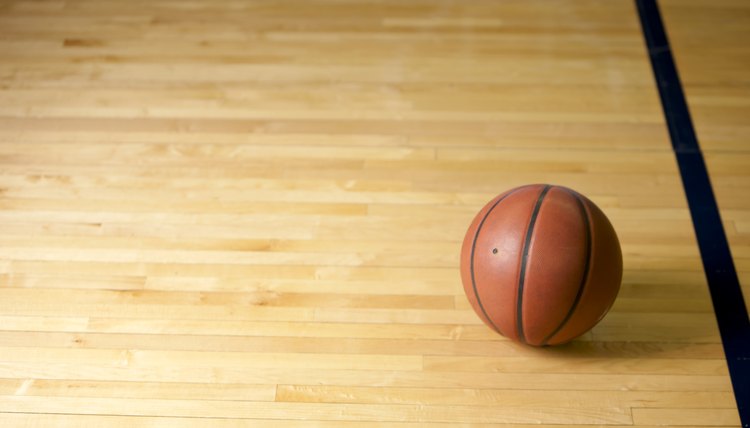 Basketball on the Floor of Court