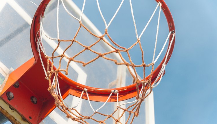 Red Basketball Hoop with White Net