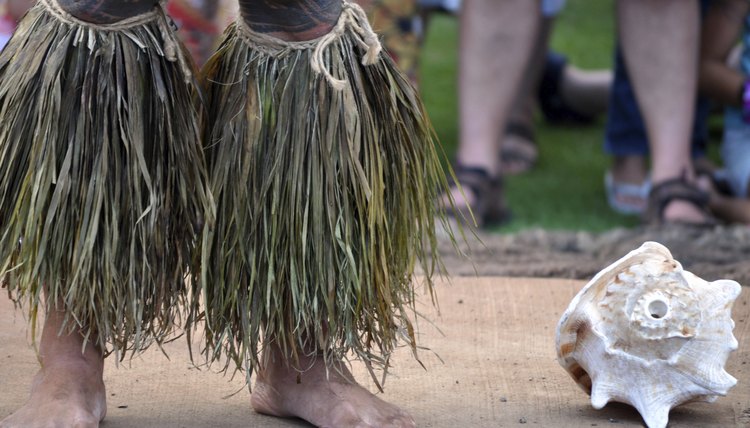 Ceremonial leggings at traditional Hawaiian luau.