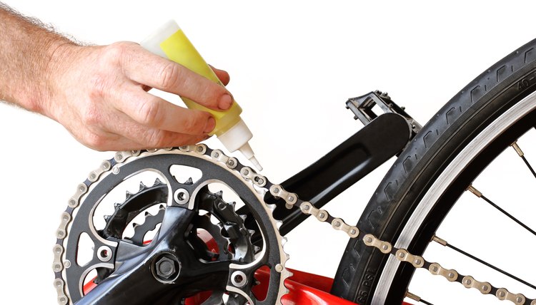 Oiling the Chain on a Mountain Bike