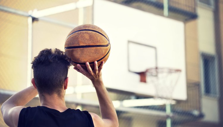 young basketball player ready to shoot