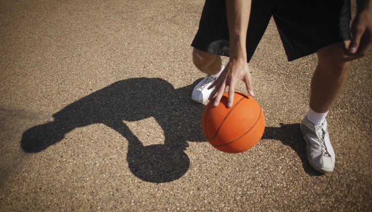 Practicing with basketball