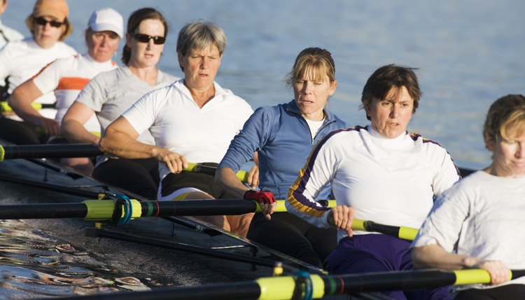 Female Crew Team Rowing