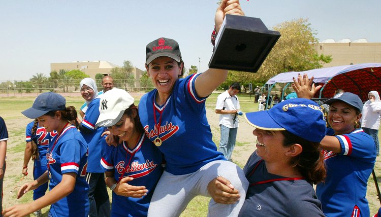 Baseball And Softball Players Practice In Baghdad