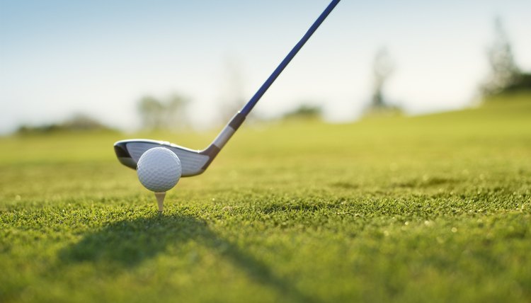 Golfer About to Tee Off