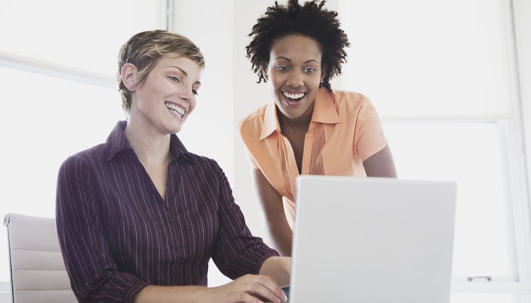 Women working on a computer