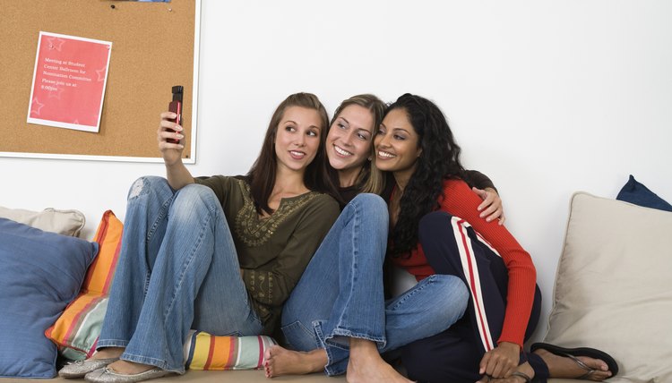 Girls in a dorm room.
