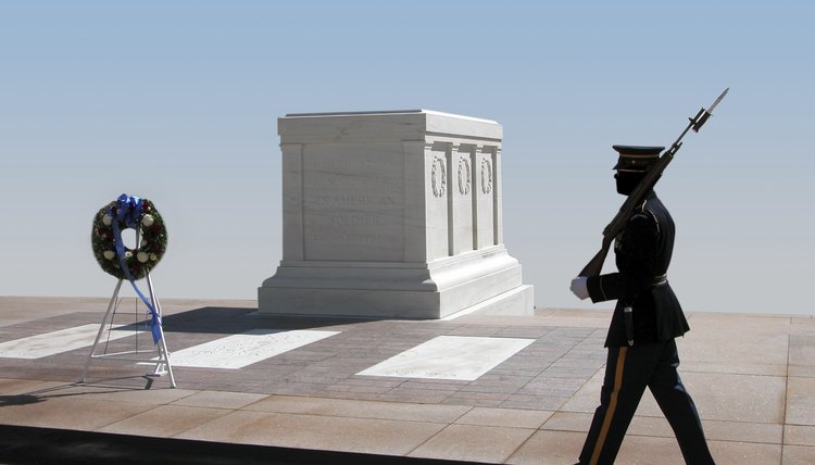 A guard at the Tomb of the Unknown soldier.