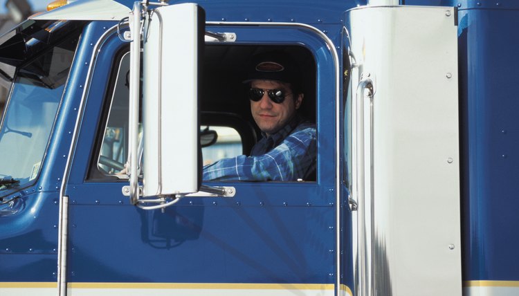 Man driving semi truck