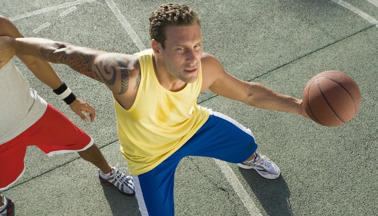 Man playing basketball