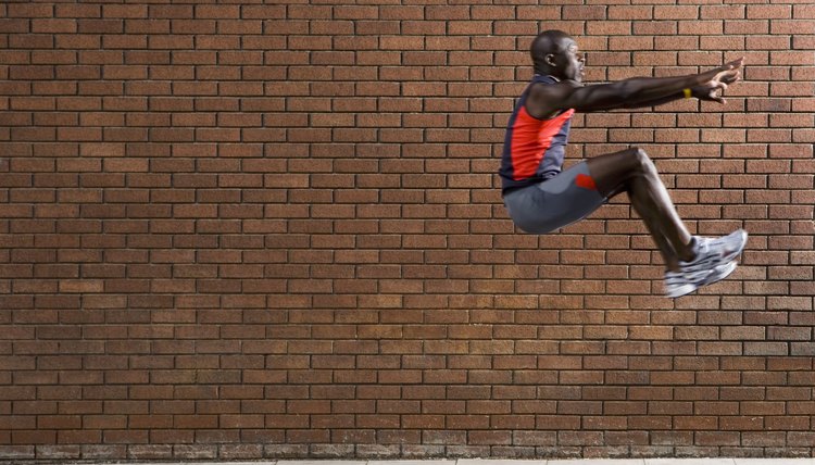 Athlete Performing Long Jump