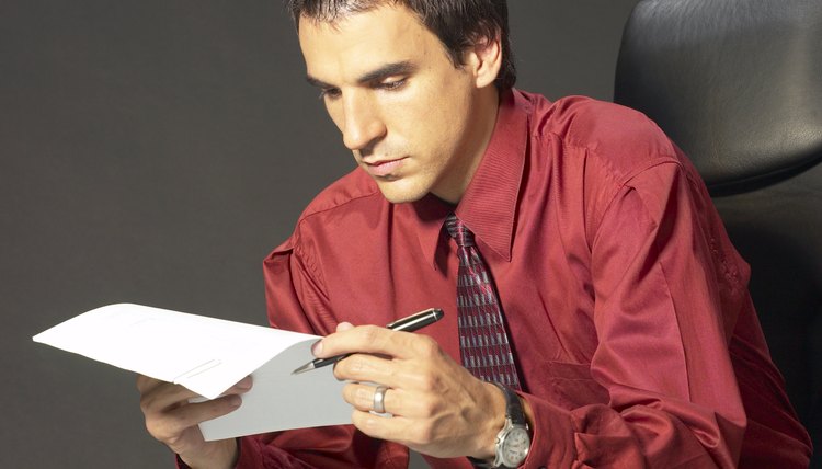 Man reading a document