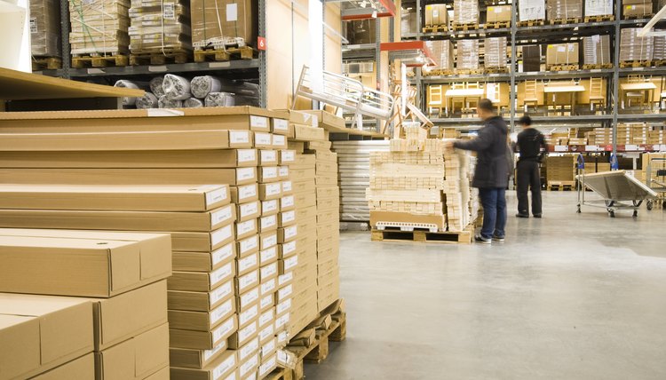 A warehouse containing goods for distribution