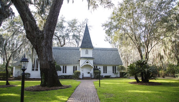 Small church with walkway.