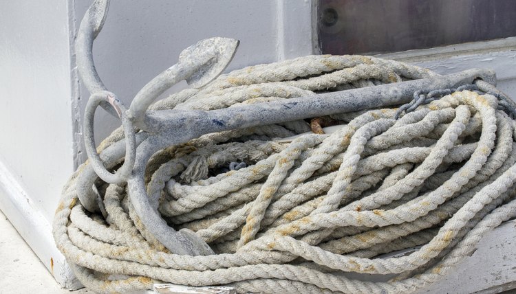 Rope and anchor on a boat.