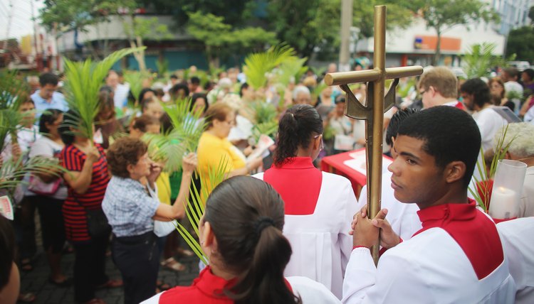 In Brazil, worshipers wave palm branches and celebrate with street parades on Palm Sunday.