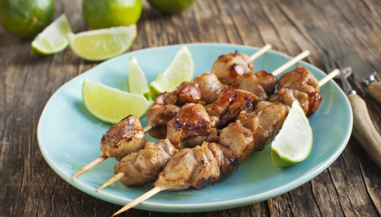 Mahogany chicken skewers