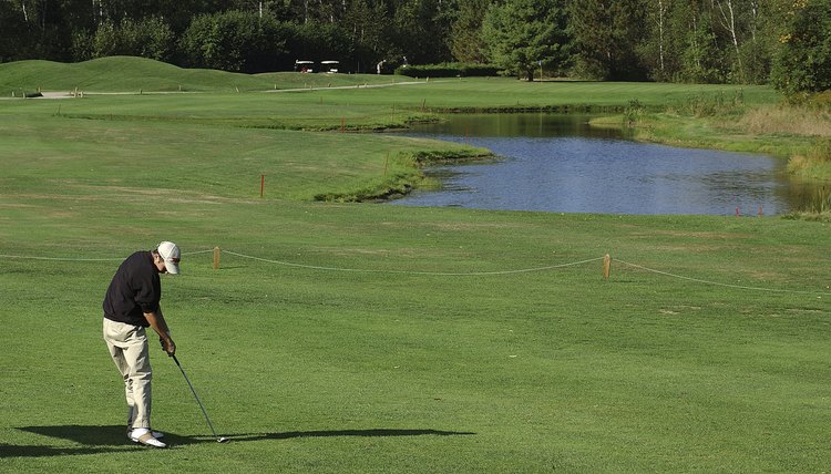 Man playing golf